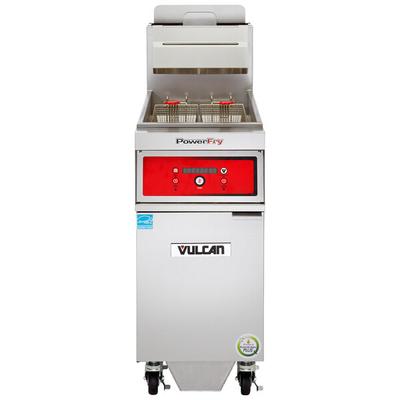 Vulcan 1TR65DF-1 PowerFry3 Natural Gas 65-70 lb. Floor Fryer with Solid State Digital Controls and KleenScreen Filtration System - 80,000 BTU
