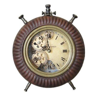 Jeco Inc. Table Clock Metal in Brown | 11.02 H x 9.45 W x 2.36 D in | Wayfair HD-C001-BR