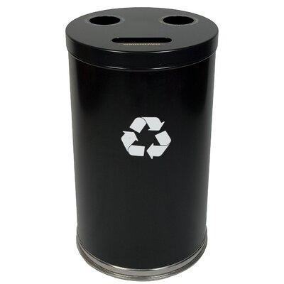 Witt Metal Recycling Multi Compartment Recycling Bin Stainless Steel in Black, Size 32.0 H x 15.0 W x 15.0 D in | Wayfair 18RTBK