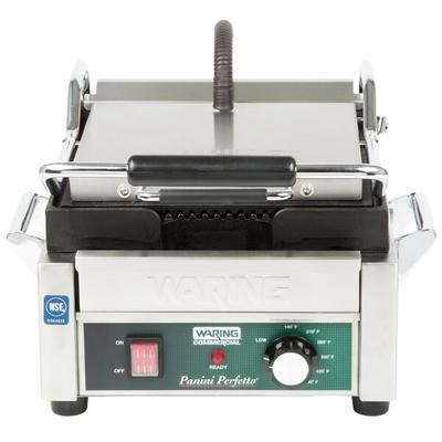 Waring WPG150 Panini Perfetto Grooved Top & Bottom Panini Sandwich Grill - 9 3/4" x 9 1/4" Cooking Surface - 120V, 1800W