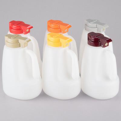 Tablecraft PP64A Option 64 oz. Dispensers with Assorted Tops - 6/Pack