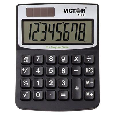 Victor 1000 8-Digit Solar Battery Powered Minidesk Calculator