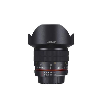 Rokinon 14mm F2.8 IF ED Super Wide Angle Camera Lens for Nikon AE with Automatic Chip Black FE14MAF-N