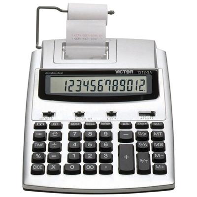 Victor 1212-3A 12-Digit LCD Blue / Red Two-Color Printing Calculator with Antimicrobial Coating - 2.7 Lines Per Second