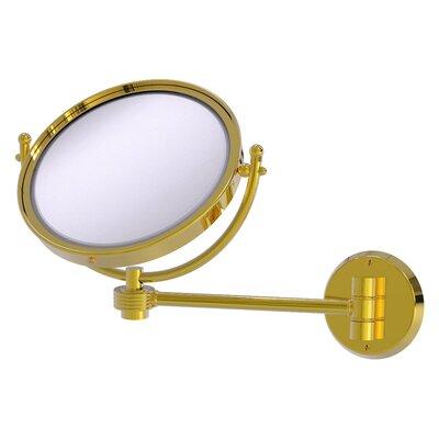 Allied Brass Wall Mounted Modern & Contemporary Magnifying Make-Up Mirror Metal in Yellow | 10 H x 10 W x 11 D in | Wayfair WM-5G/3X-PB