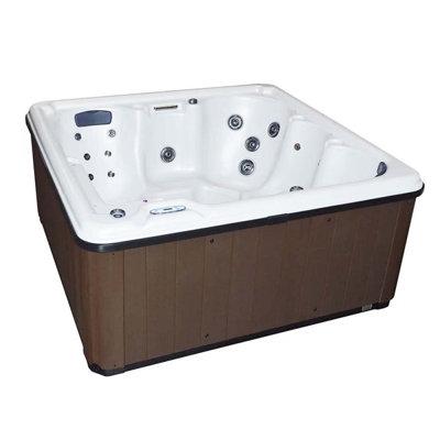 Cyanna Valley Spas Supreme 6 - Person 31 - Jet Plastic Square Hot Tub w/ Ozonator Plastic in Gray | 34 H x 78 W x 78 D in | Wayfair