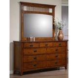 Loon Peak® Elgin 9 Drawer Dresser w/ Mirror Wood in Brown, Size 45.0 H x 66.0 W x 18.0 D in | Wayfair C8CAA9EBE56249FF92C6B61AB9DB6F32