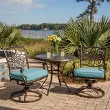 Darby Home Co Barrowman Round 2 - Person 32.6 Long Aluminum Bistro Set w/ Cushions Metal in Brown, Size 28.0 H x 32.6 W x 32.6 D in | Wayfair