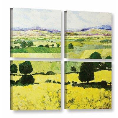 Darby Home Co Napa Yellow 2 4 Piece Painting Print on Wrapped Canvas Set Canvas in White | 36 H x 36 W x 2 D in | Wayfair DRBC2896 31558849