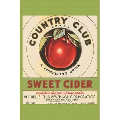 Buyenlarge 'Country Club Sweet Cider' Vintage Advertisement in Green/Red | 42 H x 28 W x 1.5 D in | Wayfair 0-587-23931-xC2842