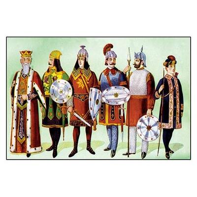 Buyenlarge Odd Fellows: Costumes for Kings & Captains Painting Print in Black/Orange/Yellow | 28 H x 42 W x 1.5 D in | Wayfair 0-587-07128-1C2842