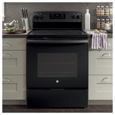 GE Appliances 30" 5.3 cu ft. Freestanding Electric Range in Black | 47 H x 29.875 W x 28 D in | Wayfair JB645DKBB