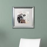 Trademark Fine Art 'Dans la Ferme Cow' by Jennifer Redstreake Framed Painting Print Canvas, Wood | 11 H x 11 W x 0.5 D in | Wayfair JR0019-S1111MF