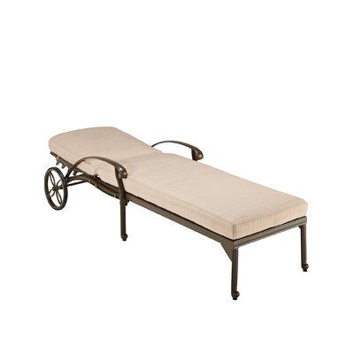 One Allium Way® Arrey 57  Long Reclining Single Chaise w  Cushions Metal in Brown | 19 H x 30.5 W x 57 D in | Outdoor Furniture | Wayfair