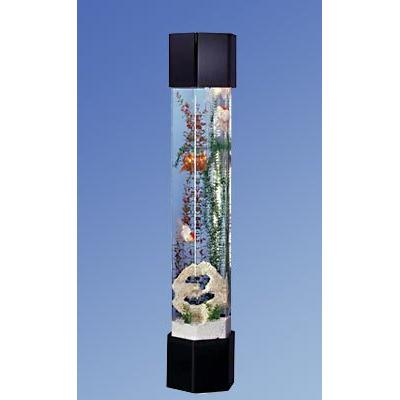 Tucker Murphy Pet™ Alan Hexagon Aquarium Tank Acrylic (shatterproof w/ great clarity) in Black | 76.5 H x 16 W x 16 D in | Wayfair