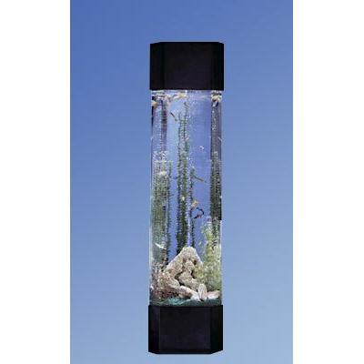 Tucker Murphy Pet™ 30 Gallon Pentagon Aqua Tower Aquarium - Alan Acrylic (shatterproof w/ great clarity) in Black | Wayfair