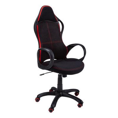 Symple Stuff Kraatz Ergonomic Gaming Chair, Polyester in Black | 46 H x 25 W x 25 D in | Wayfair 5850B8B354FB40A2A4826A099D4CE526