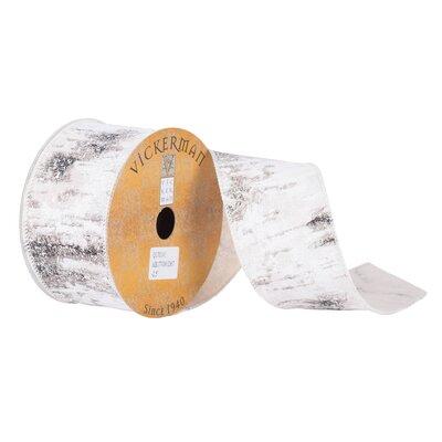 The Holiday Aisle® Birch Print Wired Edge Ribbon Fabric in White | 0.2 H x 2.5 W x 360 D in | Wayfair 80FCAECF25594EE094A4F3946D5F560A