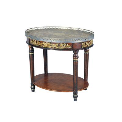Astoria Grand Rochele Hand-Painted Coffee Table w/ Tray Top Rattan/Wicker in Brown/Green/Orange, Size 29.0 H x 32.0 W x 24.0 D in | Wayfair