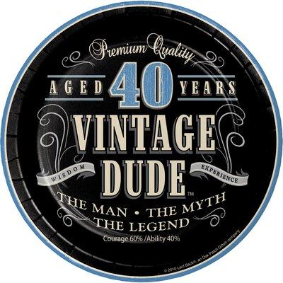 Creative Converting Vintage Dude 40th Birthday Dessert Plates in Blue | Wayfair DTC414067PLT