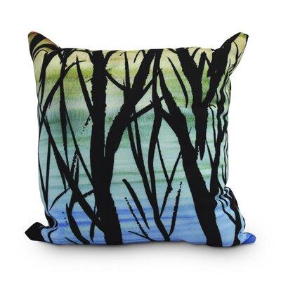 Winston Porter Linlithgow Sunset Branches Outdoor Square Pillow Cover & Insert Polyester/Polyfill blend in Blue | 16 H x 16 W x 3 D in | Wayfair