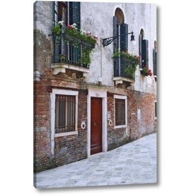 Fleur De Lis Living 'Italy, Venice a Residential Side Street' Photographic Print on Wrapped Canvas in Brown/Gray | 32 H x 21 W x 1.5 D in | Wayfair