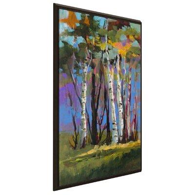 Winston Porter Golden Birch Trees by Jane Slivka - Print on Canvas & Fabric in Blue/Brown/Green, Size 51.5 H x 31.5 W x 2.0 D in | Wayfair