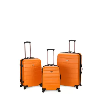 Rockland Melbourne 3 Piece Abs Luggage Set, Orange