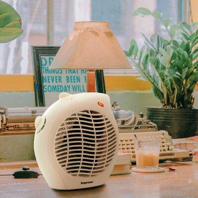 Impress 1,500 Watt Electric Fan Compact Heater w/ Thermostat in White, Size 10.0 H x 5.0 W x 10.0 D in | Wayfair 95078954M