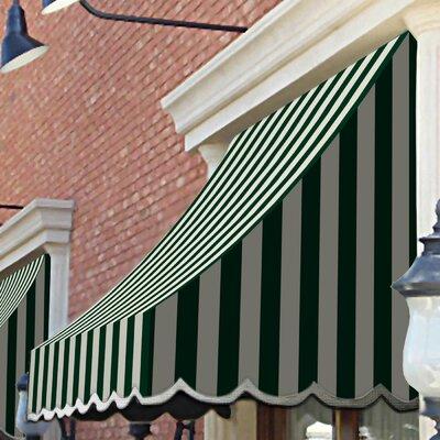 Awntech Concave Window Awning Wood in Green/White | 31 H x 100.5 W x 24 D in | Wayfair NT22-WH-8FW