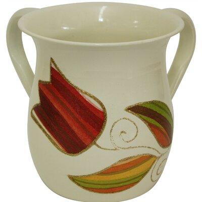 Ben and Jonah Ultimate Judaica Lilly Art Kiddush Cup Ceramic in Brown/Green/Red | 5 H x 5 W x 5 D in | Wayfair MGW-LAWC1961-36T