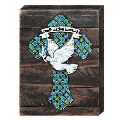 Designocracy Conformation Blessing Cross on Board Wall Décor in Black/Blue/Brown | 12 H x 9 W x 1.5 D in | Wayfair 98778-128
