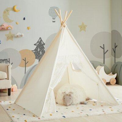 Asweets Indoor Fabric Triangular Play Tent in Pink/White | 63.8 H x 43.3 W x 43.3 D in | Wayfair 17701012