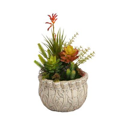 Primrue Floral Arrangement in Embossed Pot | 13 H x 8.27 W x 8.27 D in | Wayfair BGRS3565 43615059