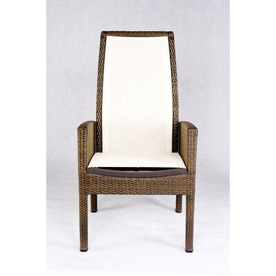 Les Jardins Out Of Blue Patio Dining Chair Wicker/Rattan/Sling in Brown | 44 H x 24 W x 39 D in | Wayfair SUNW902