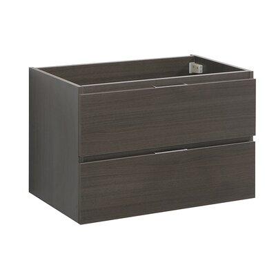 Loami Ebern Designs 30  Wall Mounted Single Sink Bathroom Vanity Base Only Wood Manufactured Wood in Gray | 19.7 H x 30 W x 19 D in | Wayfair