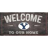 Fan Creations NCAA Welcome Wall Décor Wood in Brown | 0.25 H x 6 W in | Wayfair C0654-BYU