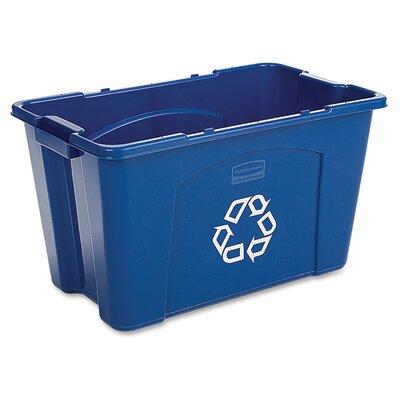 Rubbermaid Commercial Products 18 Gallon Recycling Bin Plastic in Blue | 14.8 H x 25.8 W x 16 D in | Wayfair 571873BE