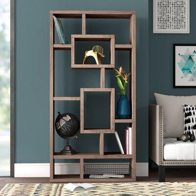 Latitude Run® Ivor Geometric Bookcase Wood in Gray | 70.75 H x 35.5 W x 11.5 D in | Wayfair 4A13E11E55C0466B9CBAA7644B0D899D