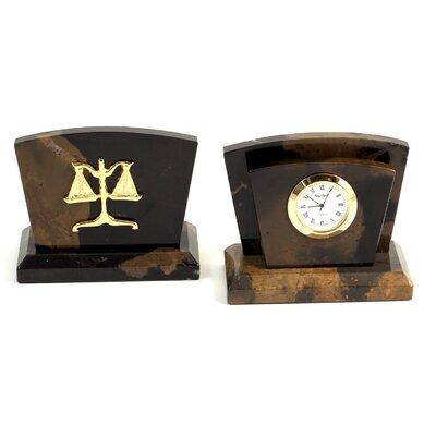 World Menagerie Legal Tiger Eye Quartz Tabletop Clock in Yellow | 3.35 H x 2 W x 4 D in | Wayfair 3CF735EF12E14A9EAA395A0A734B723D