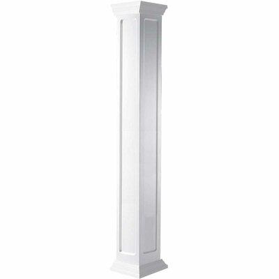 Ekena Millwork Craftsman Classic Square Non-Tapered, Recessed Panel PVC Column Kit, Crown Capital & Crown Base, Latex | 60 H x 5.625 W in | Wayfair