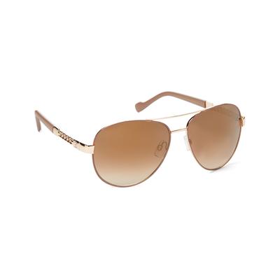 Jessica Simpson Collection Women's Sunglasses GLDND - Bronze & Gold Aviator Sunglasses