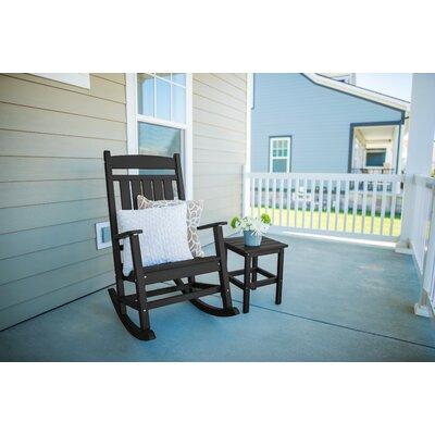 Sand & Stable™ Catelyn Outdoor Rocking Plastic Chair Plastic in Black, Size 46.5 H x 22.0 W x 34.5 D in | Wayfair EEDEF069EE2A48B7A752702AB3F58282