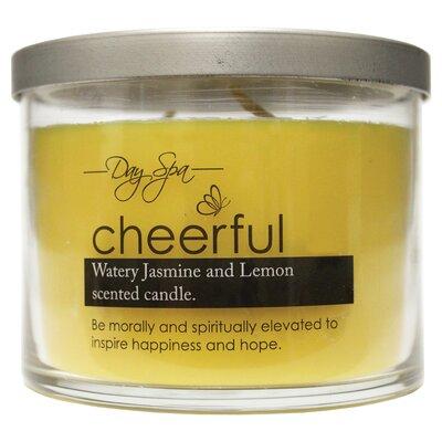 Ebern Designs Watery Jasmine & Lemon & Cheerful Day Spa Aromatherapy Soy Scented Jar Candle Soy in Yellow | 3 H x 3.75 W x 3.75 D in | Wayfair