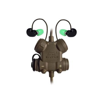 Silynx Clarus Systems Headset Kit - Clarus Control Box In-Ear Headset with in-ear mic MBITR/PRC117/152 6 Pin Cable Adaptor Tan CLAR-T-N-001