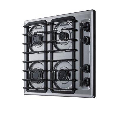 Summit Appliance 24" Wide Gas Cooktop w/ 4 Sealed Burners in Gray | 4 H x 20 W x 24 D in | Wayfair ZTL033S
