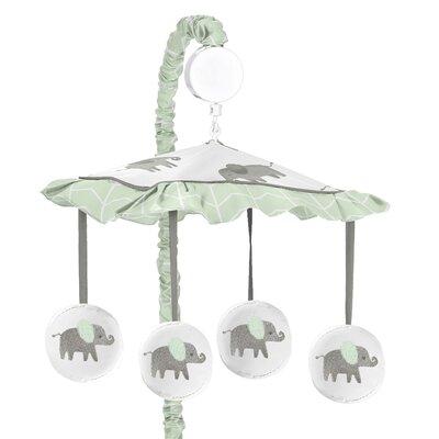 Sweet Jojo Designs Elephant Musical Mobile Fabric in Green | 25 H x 19 W x 11 D in | Wayfair Mobile-Elephant-GY-MT