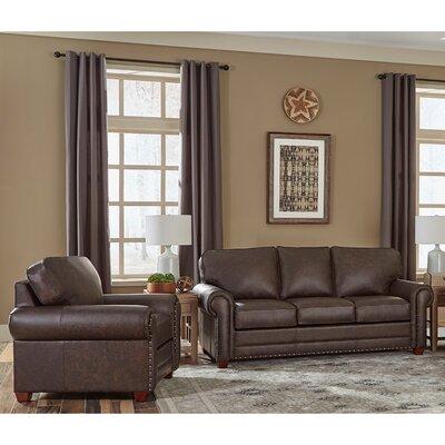17 Stories Lexus 2 Piece Leather Living Room Set Genuine Leather in Brown, Size 38.0 H x 83.0 W x 38.0 D in | Wayfair
