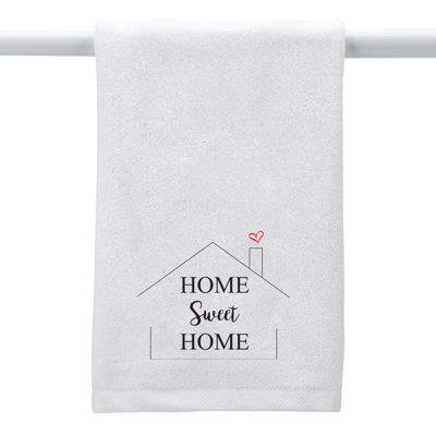 Winston Porter Layla Home Sweet Home Hand Towel Terry Cloth/Cotton Blend in White | Wayfair E518CFE35C6646E1BFF9F81C1972DFDE