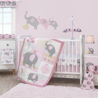 Bedtime Originals Eloise Pink/Gray/Gold/White Elephant 3-Piece Nursery Baby Crib Bedding Set Cotton Blend in Blue/Gray/Pink | 28 W in | Wayfair
